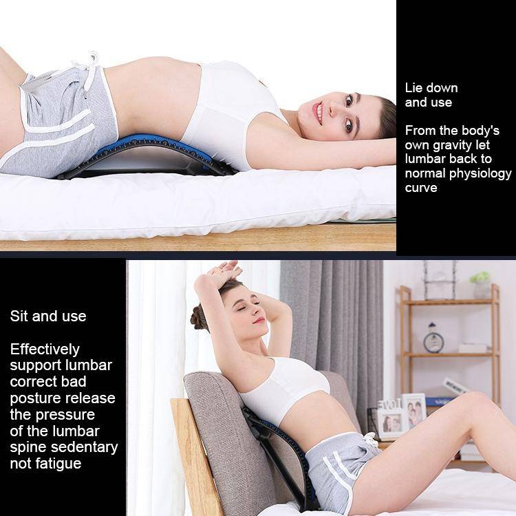Lumbar Traction Stretching Device Posture Corrector Waist Support Spine Pain Relief Back Massage ...