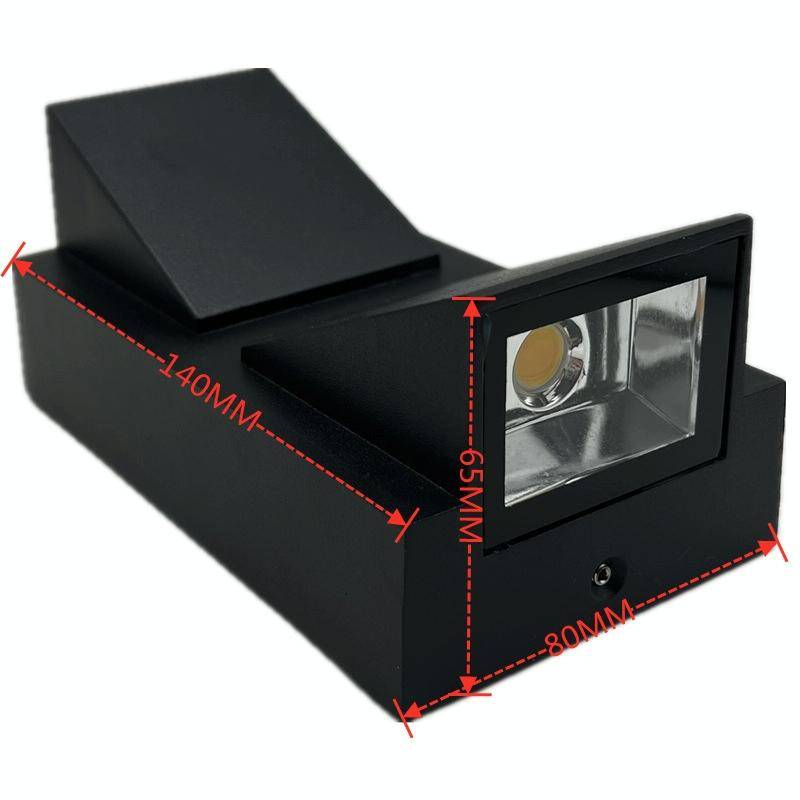Outdoor Square Waterproof Wall Light, Power: Double K 6W(Warm White)