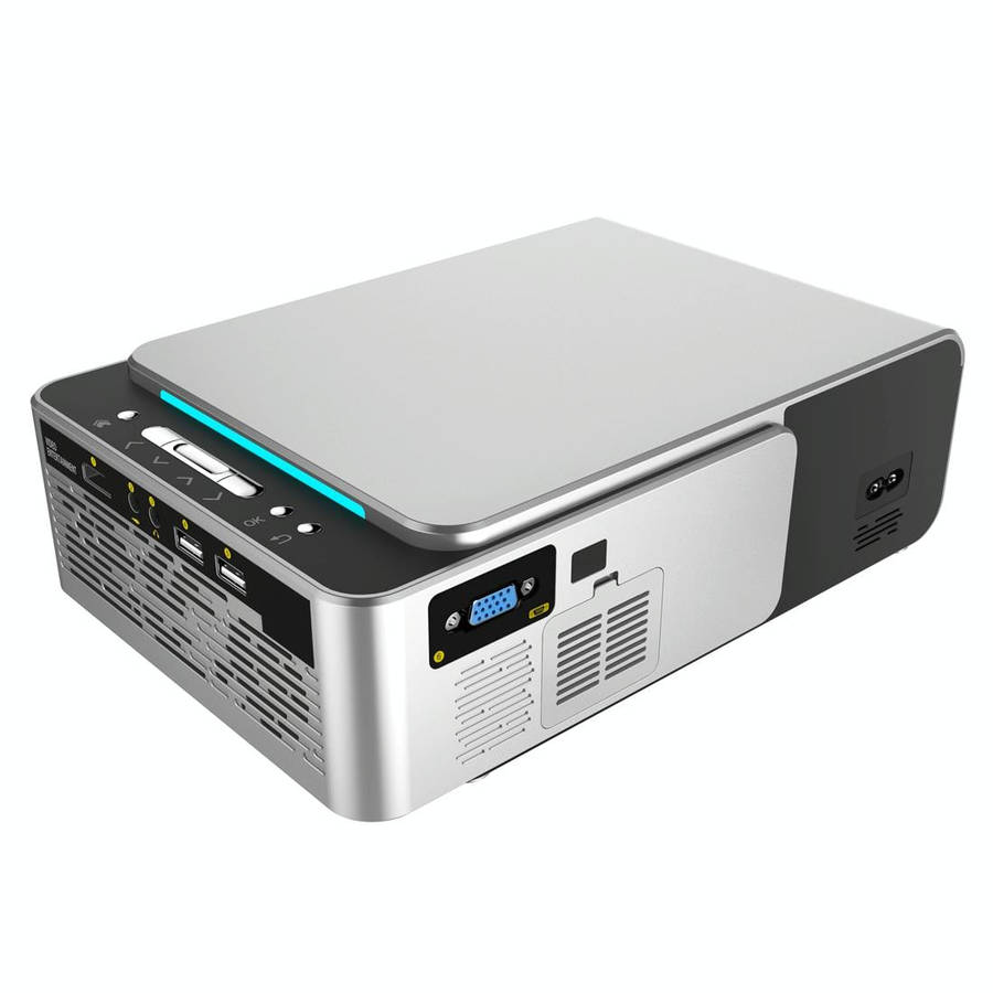 T6 2000ANSI Lumens 1080P LCD Mini Theater Projector, Phone Version, US Plug(Silver)