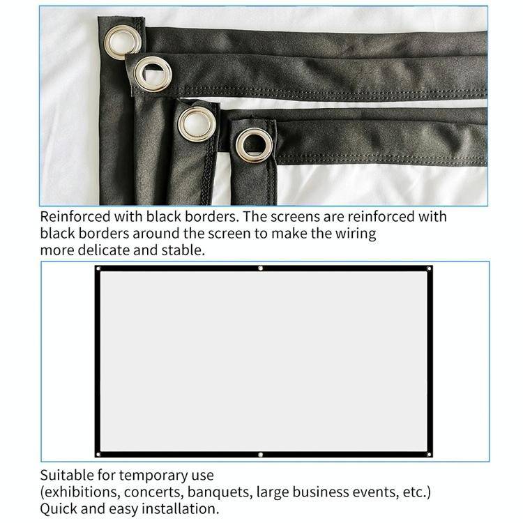 Simple Folding Thin Polyester Projector Film Curtain, Size:150 inch 4:3
