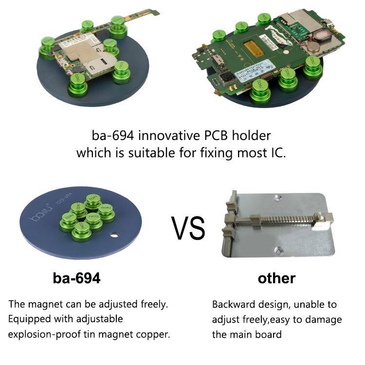 BAKU Universal PCB Fixture Movable Magnetic Jig Board Holder IC Maintenance Repair