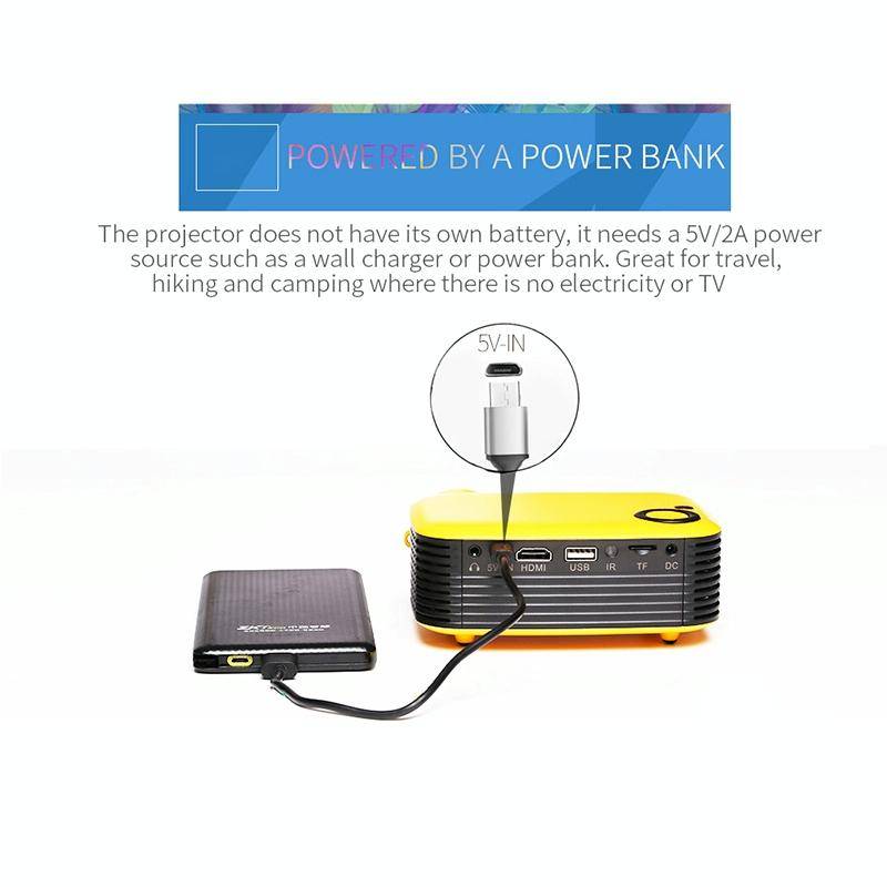 A2000 1080P Mini Portable Smart Projector Children Projector, US Plug(Black)