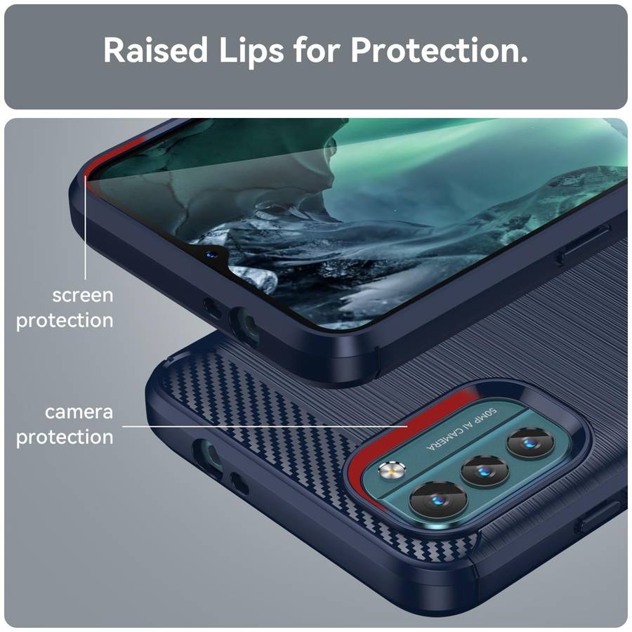 For Nokia G21 Brushed Texture Carbon Fiber TPU Phone Case(Blue)