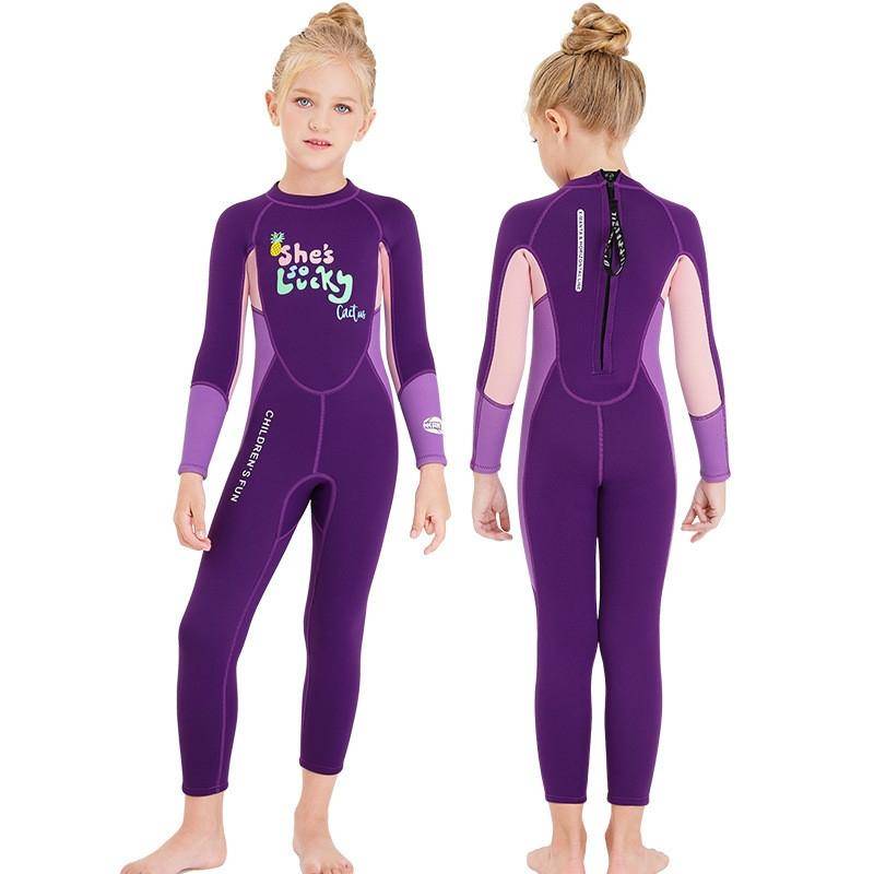 DIVE&SAIL Children Warm Swimsuit One-piece Wetsuit Long Sleeve Cold-proof Snorkeling Surfing Suit...