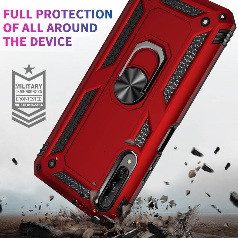 For Huawei Y9s Shockproof TPU + PC Protective Case with 360 Degree Rotating Holder(Blue)