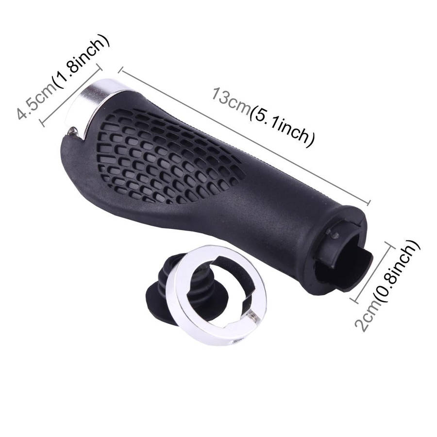 OQSPORT 2 PCS Bike Hand Grips Covers Bilateral Lock MTB Bicycle Anti-slip Handlebar Grips(Silver)
