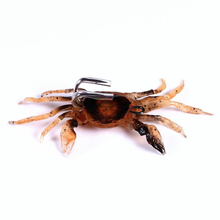 3 PCS HENGJIA SO068 Submerged Crab Hook Anti-hanging Bottom Ice Fishing Bait, Color: 10cm 30g Orange