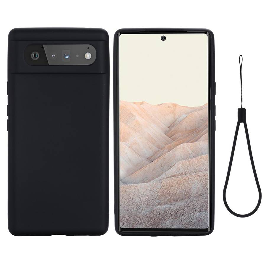 For Google Pixel 6 Pure Color Liquid Silicone Shockproof Full Coverage Case(Black)
