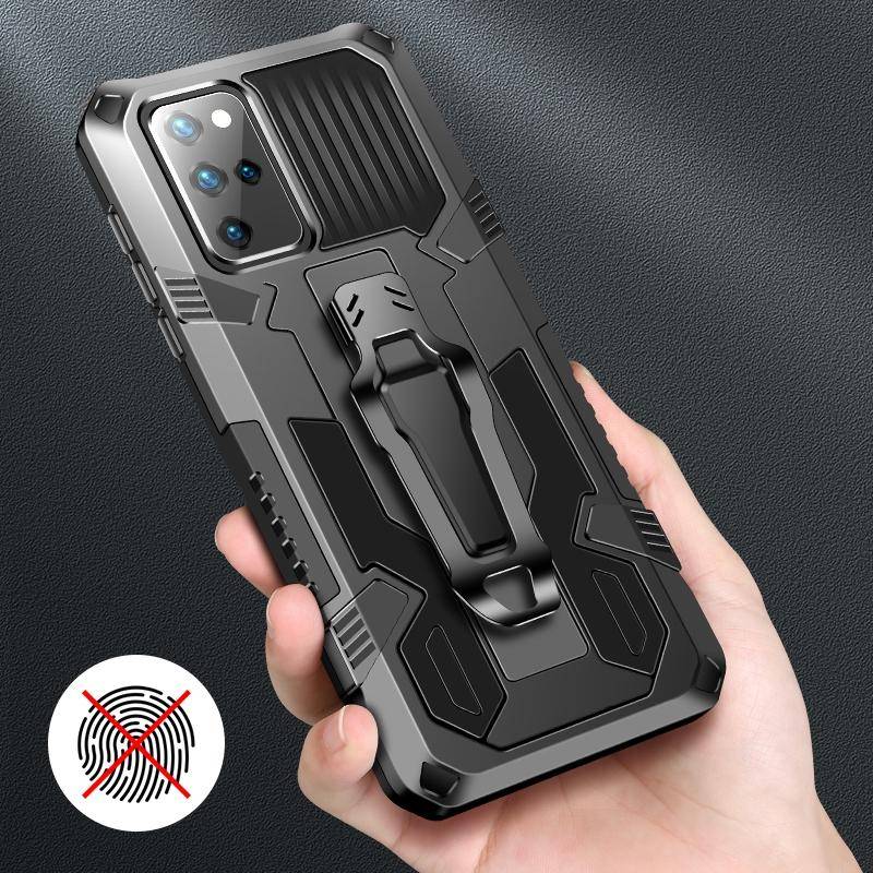 For OPPO A53 2020 / A32 Machine Armor Warrior Shockproof PC + TPU Protective Case(Black)