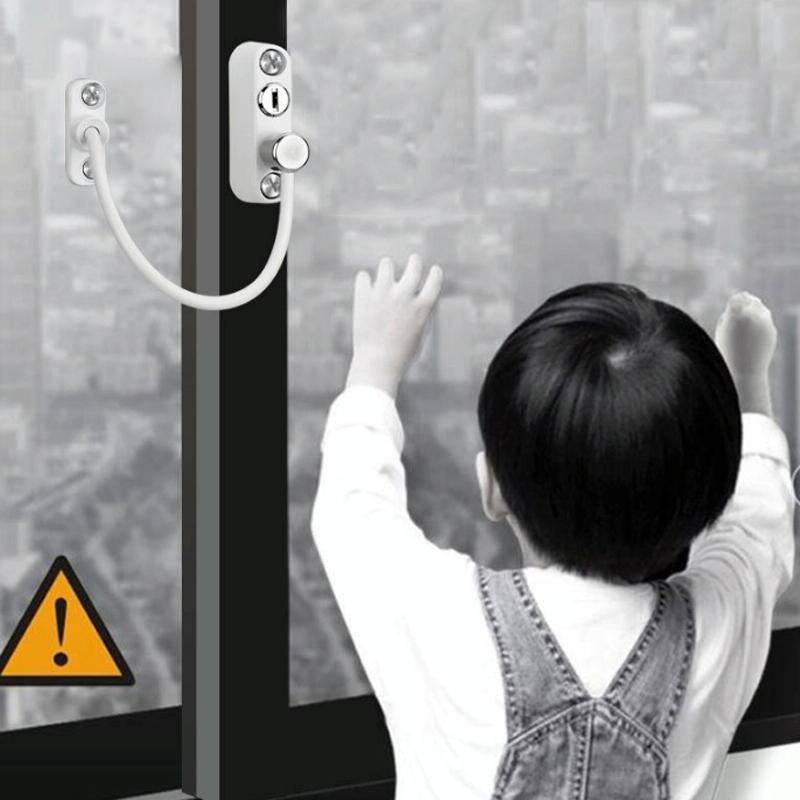 Children High-rise Anti-fall Safety Lock Window Push Limiter, Color: Black (High Standard)