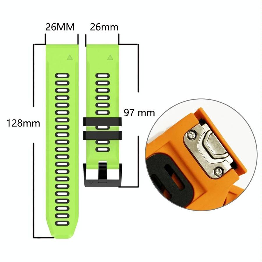 For Garmin Fenix 7X 26mm Silicone Sports Two-Color Watch Band(Orange+Black)