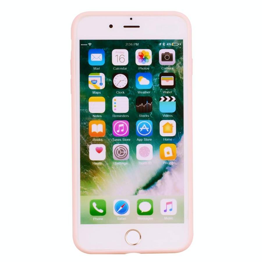 For iPhone 8 Plus / 7 Plus Candy Color TPU Case(Pink)