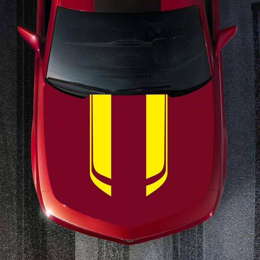 D-711 Stripe Pattern Car Modified Hood Decorative Sticker(Yellow)