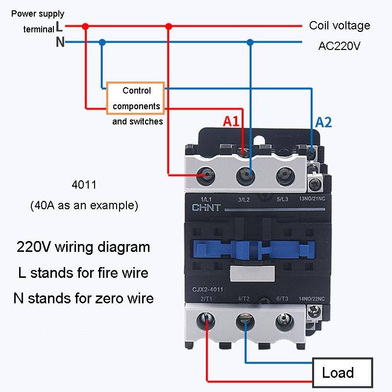 CHNT CJX2-1210 12A 220V Silver Alloy Contacts Multi-Purpose Single-Phase AC Contactor