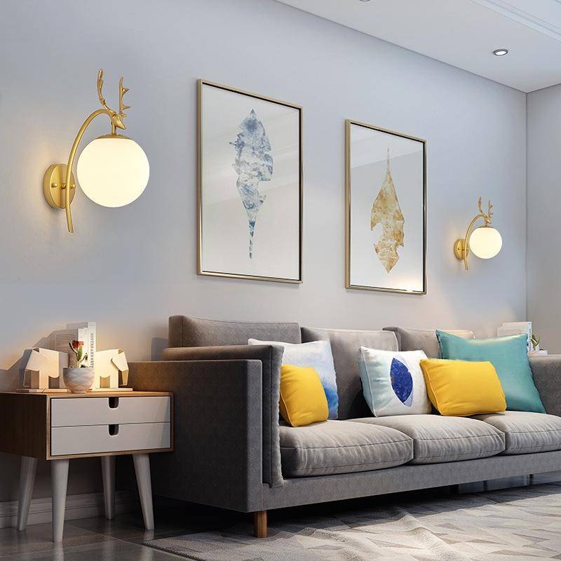 LED Glass Wall Bedroom Bedside Lamp Living Room Study Staircase Wall Lamp, Power source: 12W Tri-...