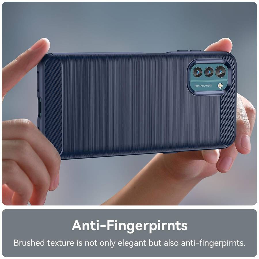 For Nokia G21 Brushed Texture Carbon Fiber TPU Phone Case(Blue)