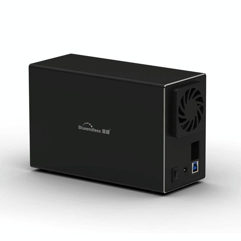 Blueendless USB-B Interface 3.5 inch 2 Bay RAID Combination Array HDD External Enclosure (US Plug)