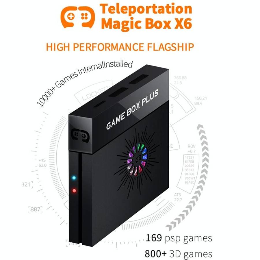 X6S TV Game Console Home 4K HD For PSP / N64 3D Arcade Double Battle 128G Wireless Handle