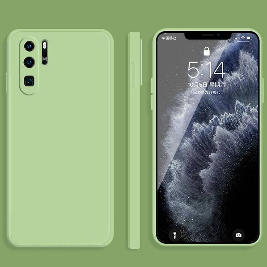 For Huawei P30 Pro Solid Color Imitation Liquid Silicone Straight Edge Dropproof Full Coverage Pr...