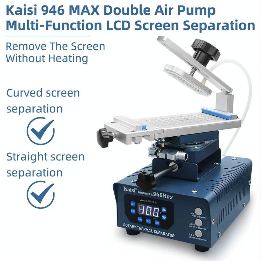Kaisi 946 Max Double Vacuum Pumps LCD Separator Rotating Thermal Machine, US Plug