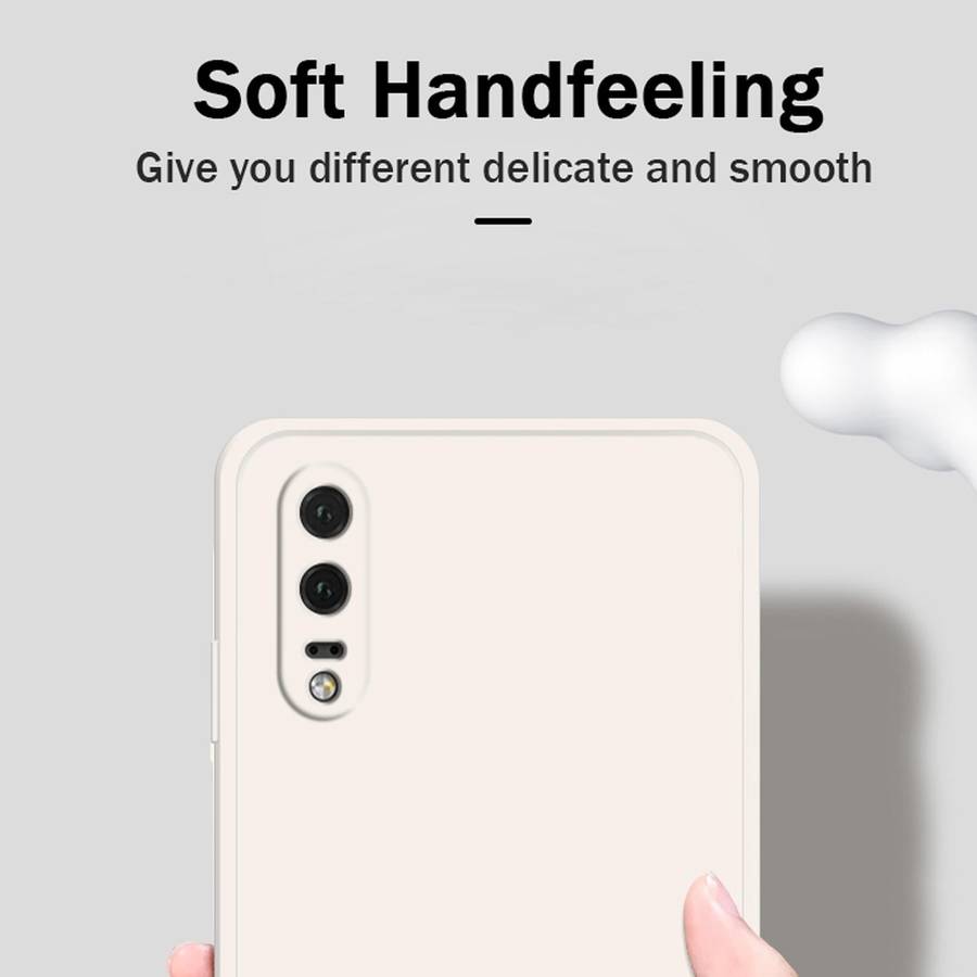 For Huawei P20 Solid Color Imitation Liquid Silicone Straight Edge Dropproof Full Coverage Protec...
