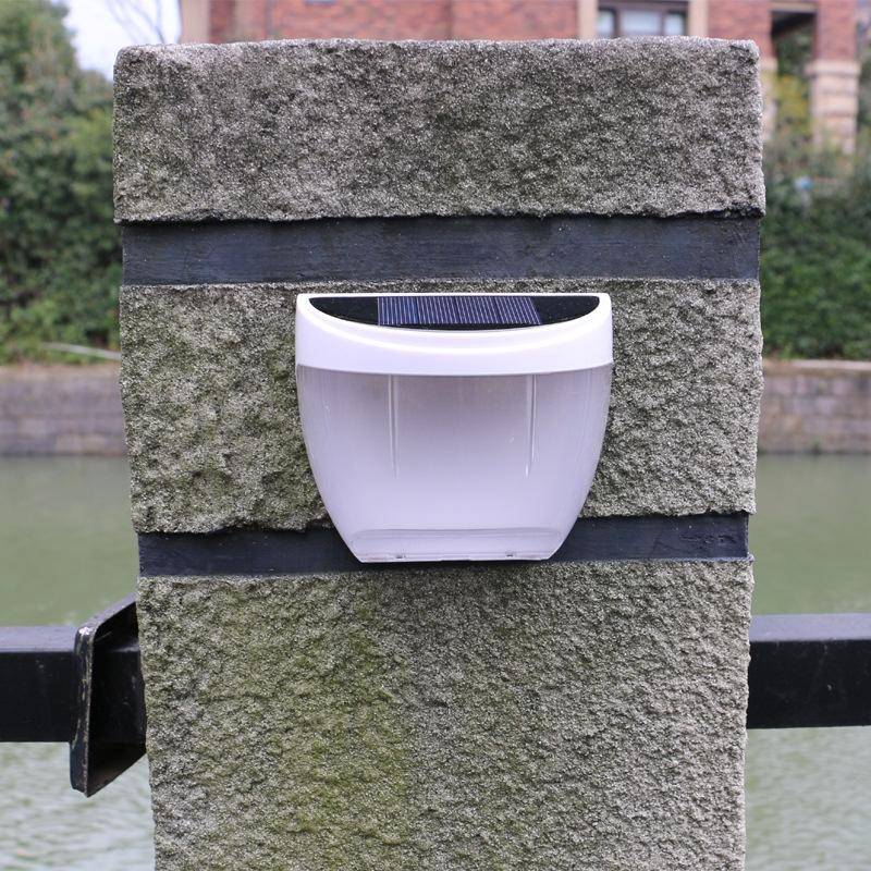 8 LED Light Control Solar Garden Wall Light Outdoor Fence Light Lawn Light Street Lamp(Warm Light)