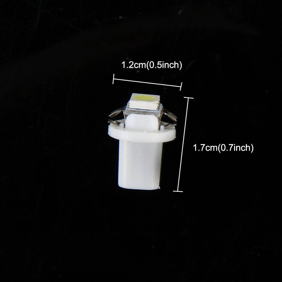 10 PCS 0.5W B8.5 Wedge Instrument Panel LED Light Dashboard Gauge Cluster Indicator Lamp Bulb (Wh...