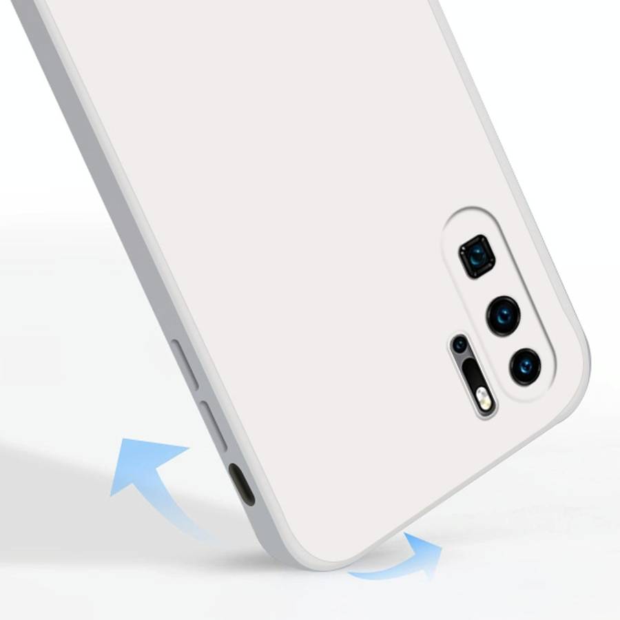 For Huawei P30 Pro Solid Color Imitation Liquid Silicone Straight Edge Dropproof Full Coverage Pr...