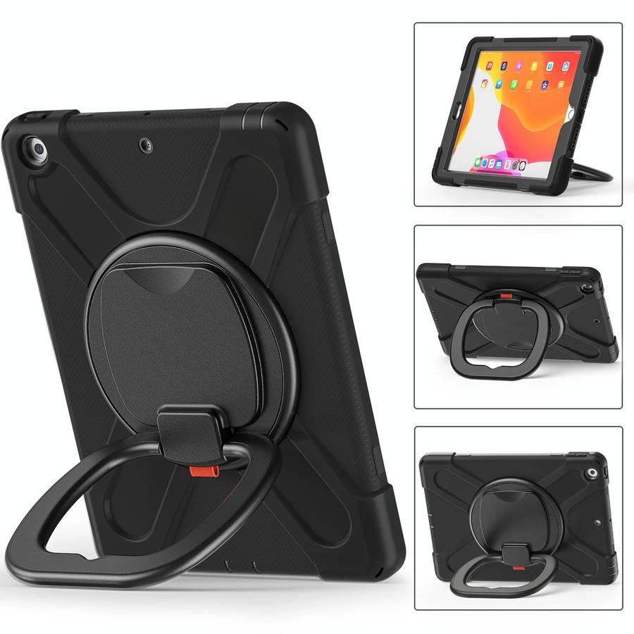 For Apple iPad 10.2 2021 / 2020 / 2019 Contrast Color Silicone + PC Protective Case with Holder &...