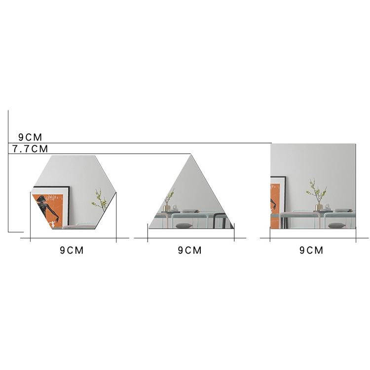 Ym300 16 PCS / Set Home Personal Wall Stickers DIY Acrylic Wall Decorative Mirror(Quartet Black)