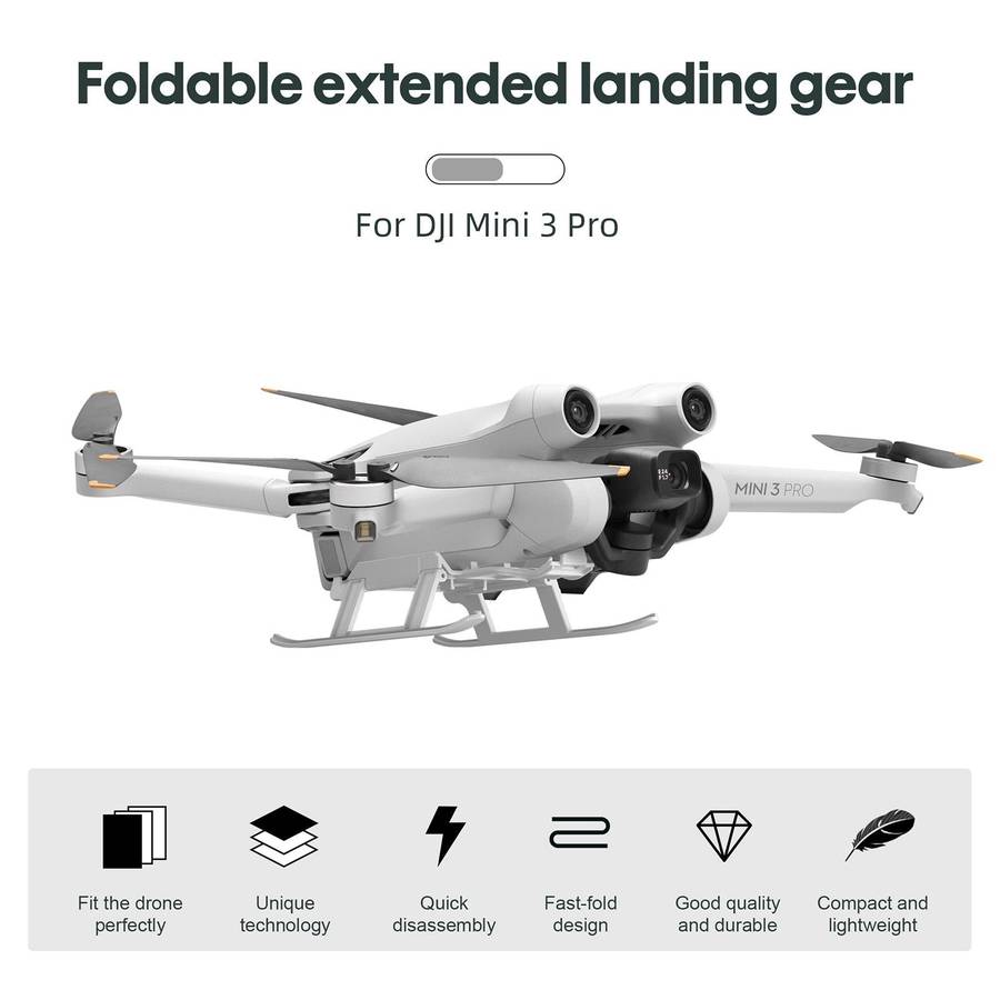 STARTRC Folding Anti-fall Anti-dirt Heightened Landing Gear Training Rack for DJI Mini 3 Pro (Grey)