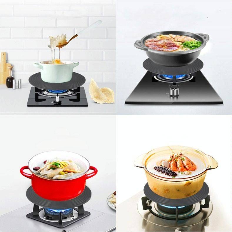 Gas Stove Heat-conducting Plate Kitchen Fast Defrosting Plate Pot Anti-burning Black Heat-conduct...