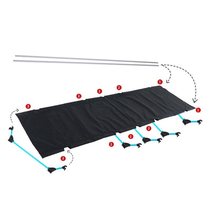 CLS Outdoor Lightweight Folding Bed Camping Simple Leisure Bed(Khaki)