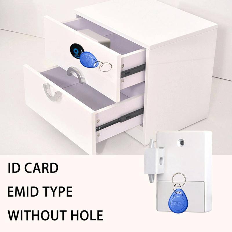 T3 ABS Magnetic Card Induction Lock Invisible Bilateral Open Cabinet Door Lock (Black)