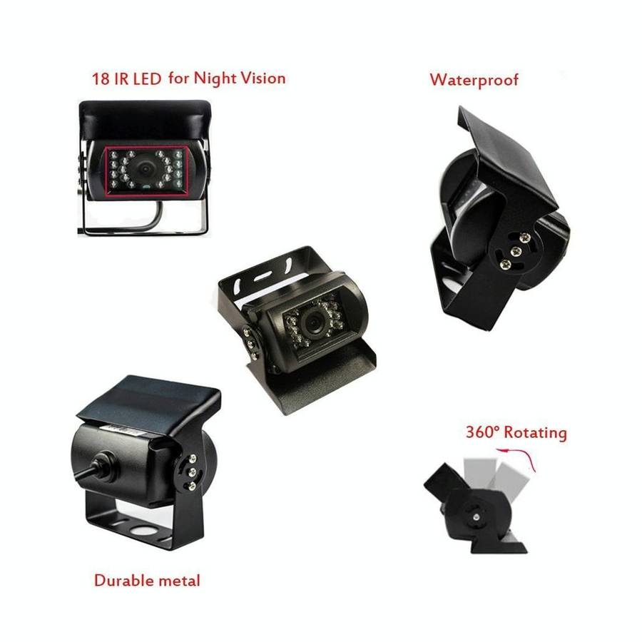 PZ-607-2 Wireless Vehicle Truck Dual Backup Camera and Monitor Infrared Night Vision Rear View Ca...