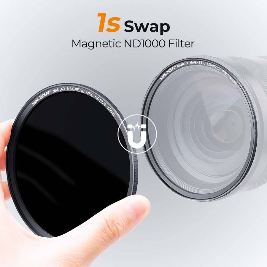 K&F CONCEPT SKU.1762 82mm ND1000 Nano-X Magnetic HD Camera Lens Filter with Lens Cap Filter