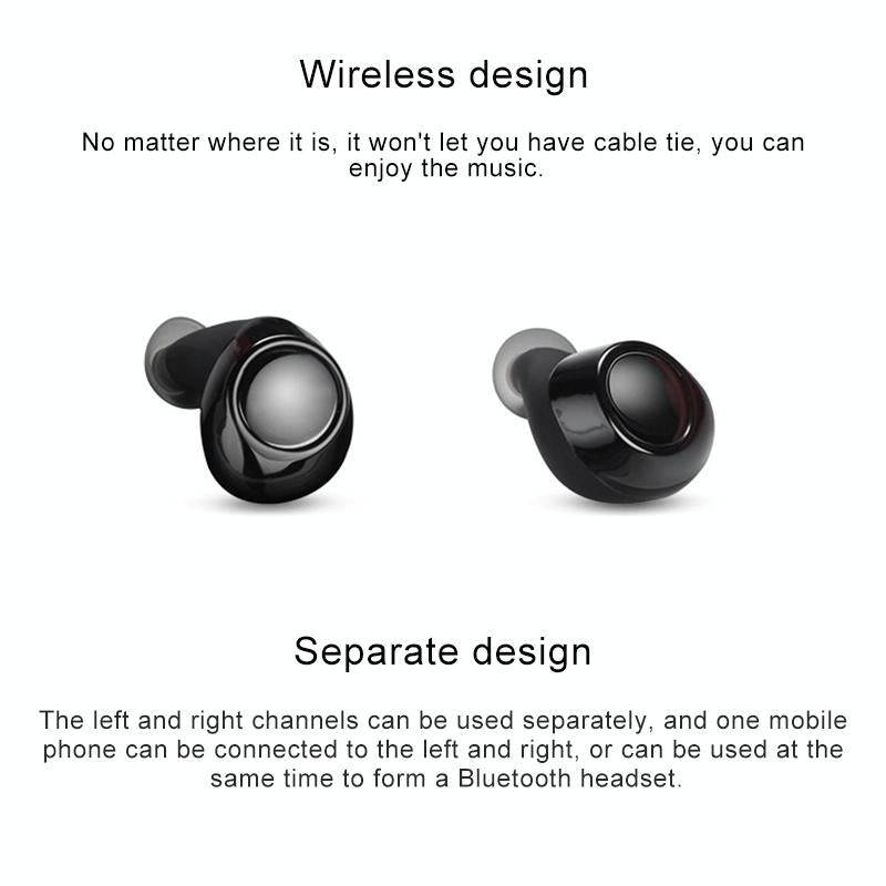 Drawer Type S2 Ear-in TWS Bluetooth V5.0 Wireless Earphones(Grey)