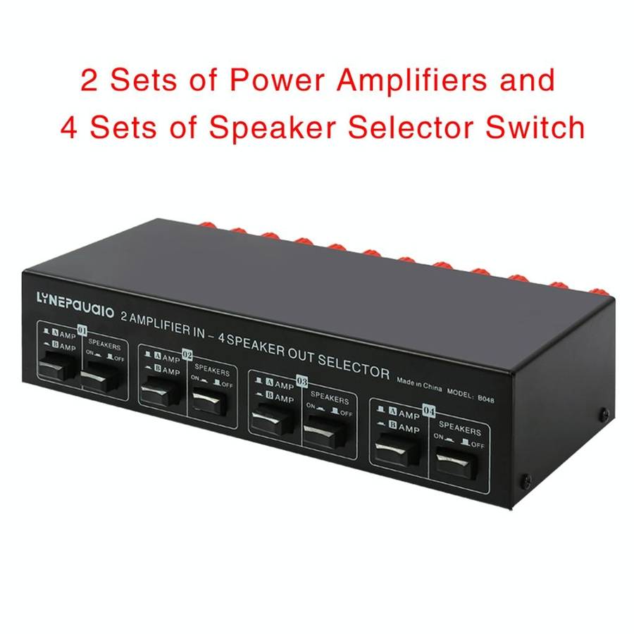 2-in 4-out Power Amplifier Speaker Switcher Splitter Comparator 300W Per Channel Without Loss Of ...