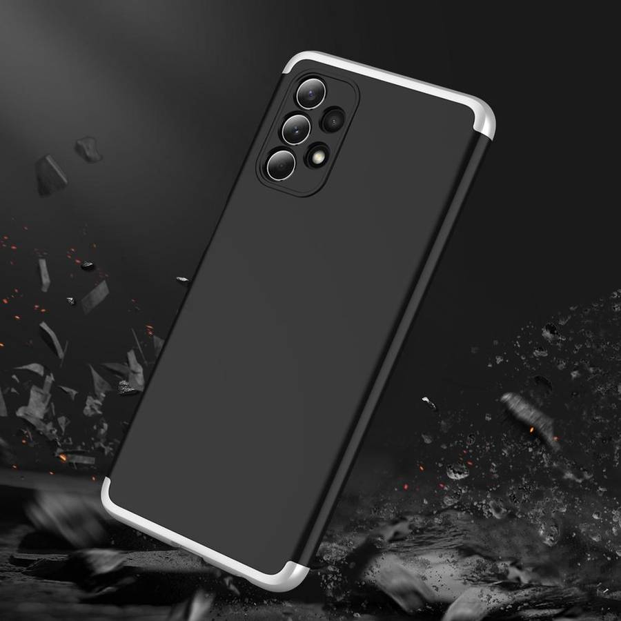 For Samsung Galaxy A32 4G GKK Three Stage Splicing Full Coverage PC Case(Black Silver)