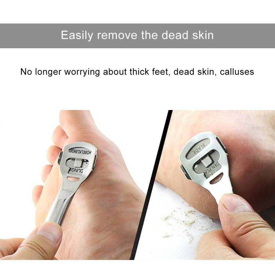 8 in 1 Dead Hard Skin Callus Remover Scraper Pedicure Rasp Tools Portable Cuticle Pusher Nail Foo...