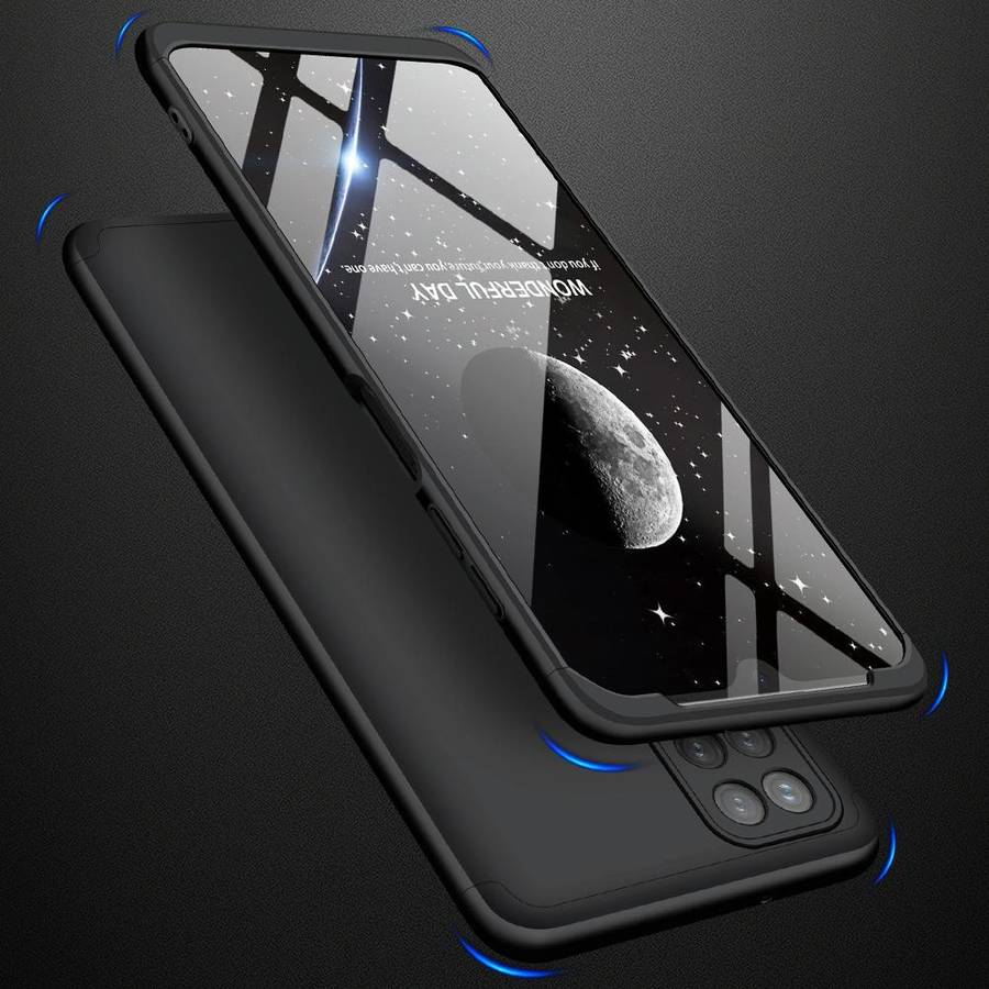 For Samsung Galaxy A12 GKK Three Stage Splicing Full Coverage PC Case(Black)