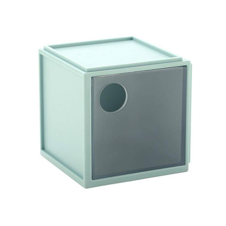 Square Plastic Desktop Storage Box(Blue)
