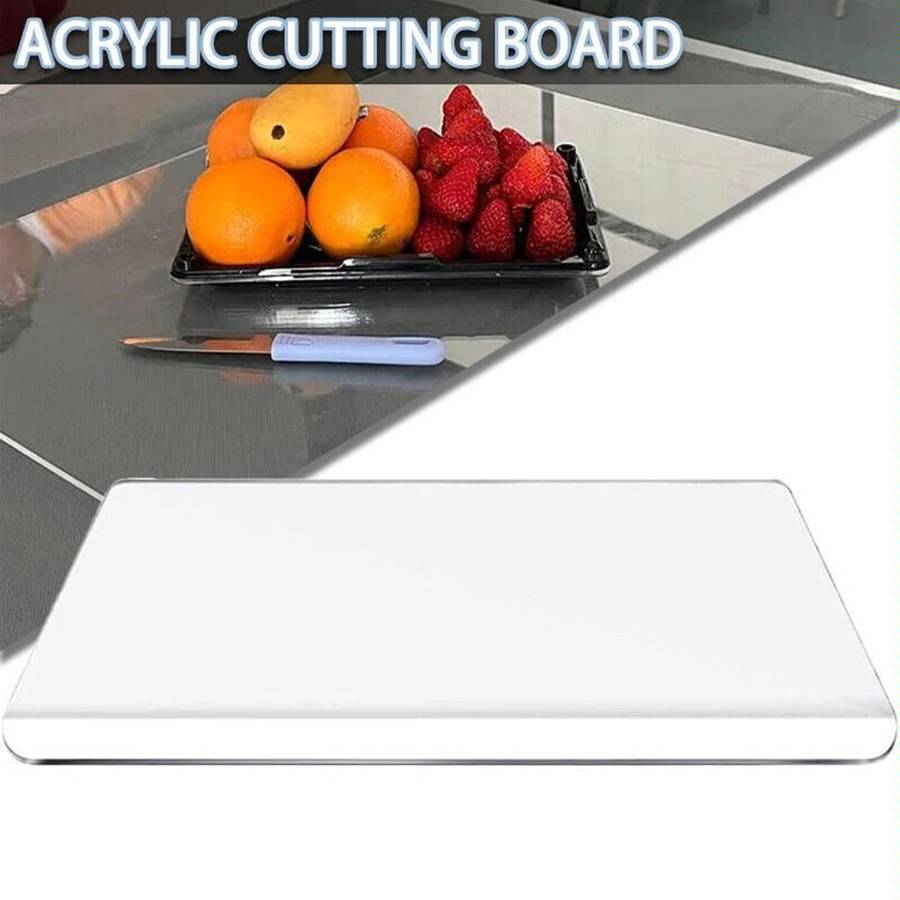 YX048 Transparent Acrylic Fruit Vegetable Cutting Board with Anti-Slip Mat