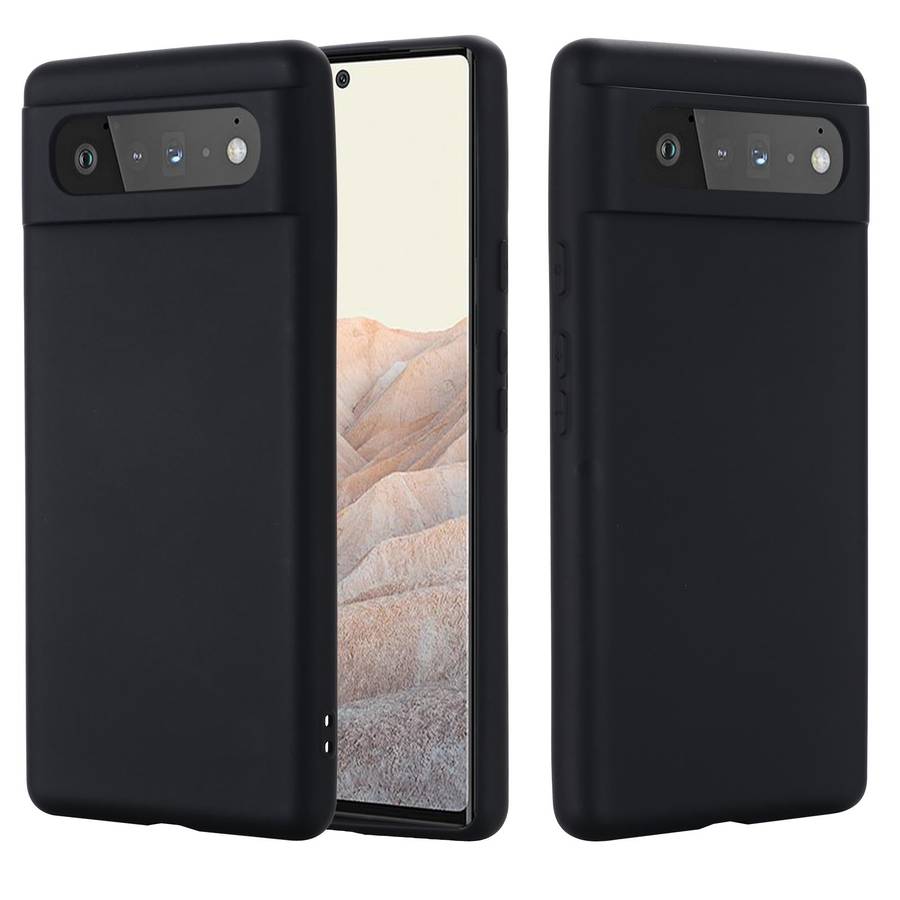 For Google Pixel 6 Pure Color Liquid Silicone Shockproof Full Coverage Case(Black)