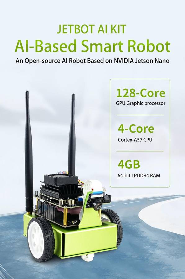 Waveshare JetBot AI Kit, AI Robot Based on Jetson Nano