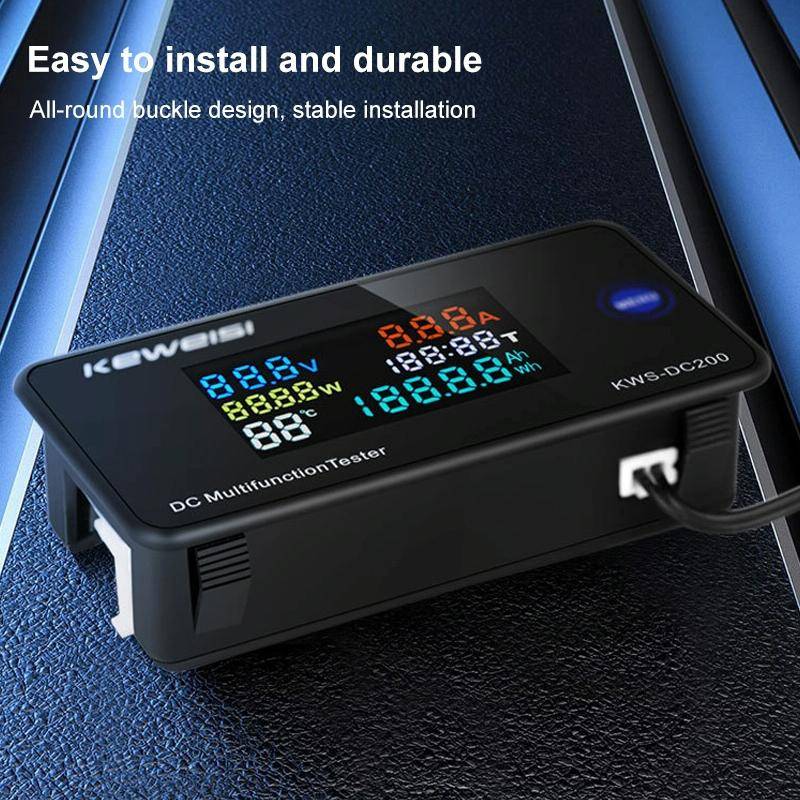 KWS-DC200-100A 8-120V DC Digital Display Voltage Current Watch with Shunt(Black)