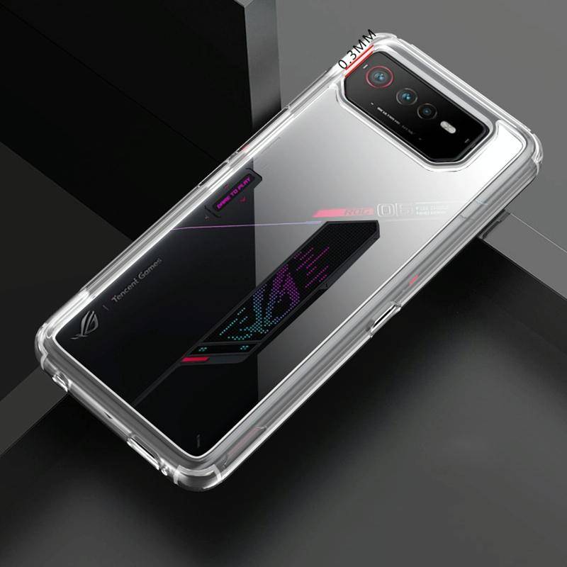 For Asus ROG Phone 6 Clear PC + TPU Shockproof Phone Case(Black)