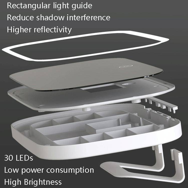 Car Sun Visor Makeup Mirror With LED Light(White)
