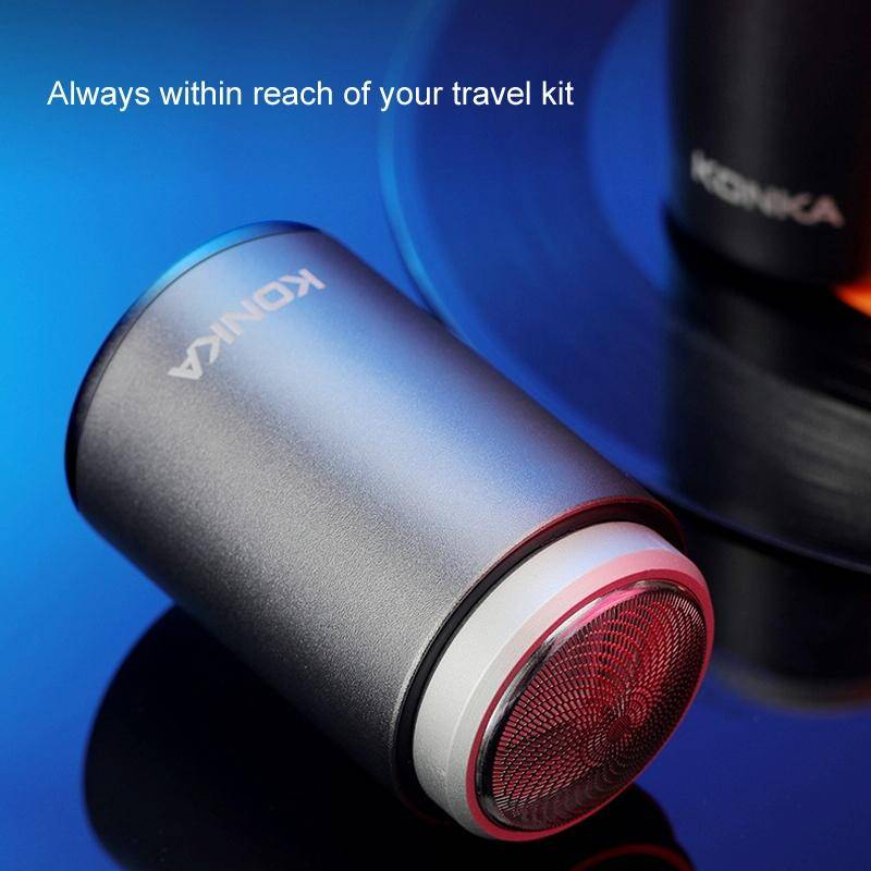 KONKA Mini Portable Razor Outdoor Waterproof Men Razor, Color: Black+3 Knife Head