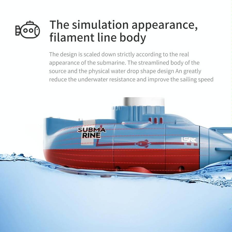 LSRC Mini USB Charging Remote Control Submarine Children Toy(Blue)